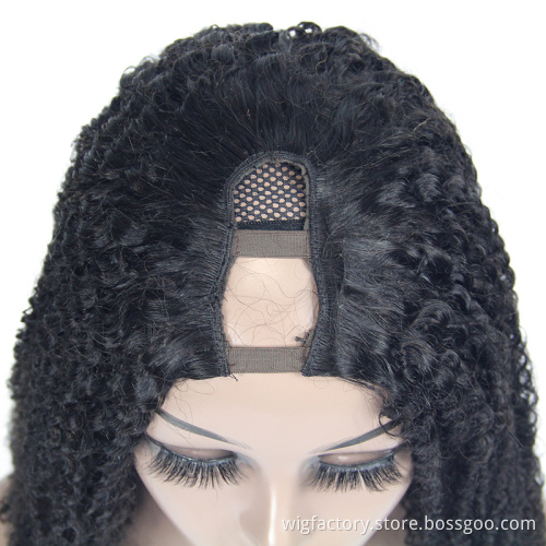 Glueless U Part burmese curly wig,cheap kinky curl wigs, women hair wig human brazillian wigs
